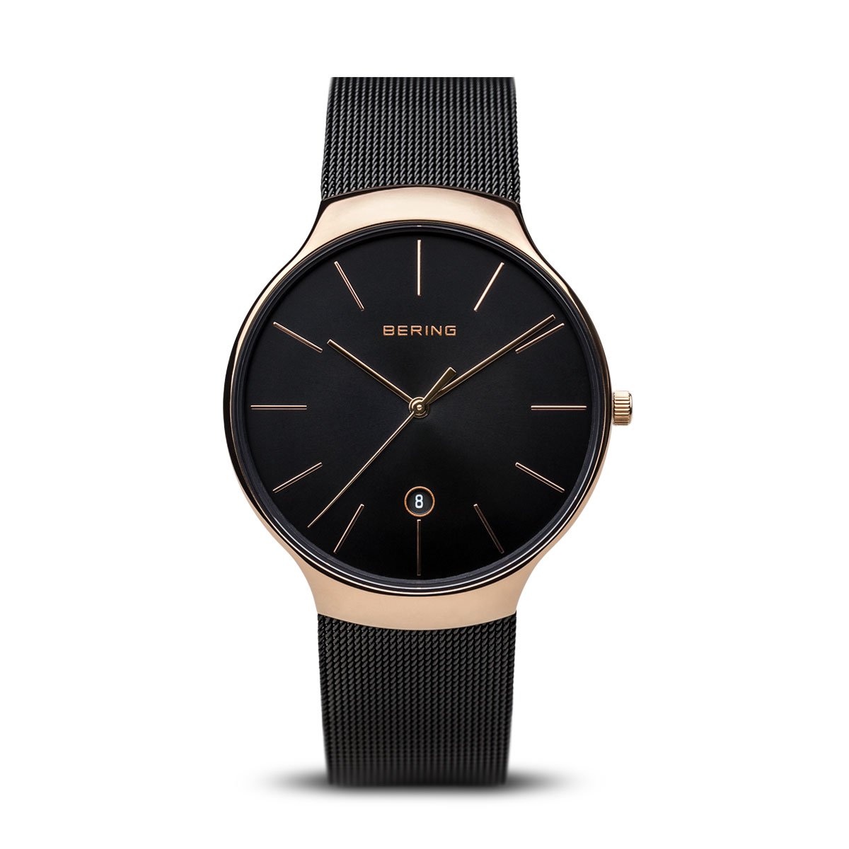Montre Bering Homme - Design Élégant Noir et Or Rose, Livraison Rapide au Maroc