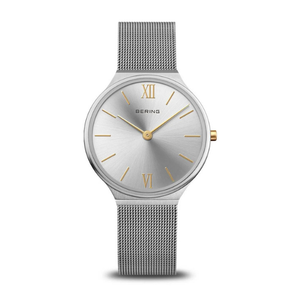Montre Femme Bering Argent & Or – Bracelet Maille Milanaise | Maroc
