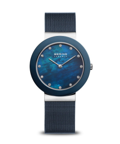 Montre femme Bering céramique bleu – Élégance marine et design nordique au Maroc