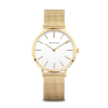 Montre femme dorée Bering avec cadran blanc – Élégance minimaliste au Maroc
