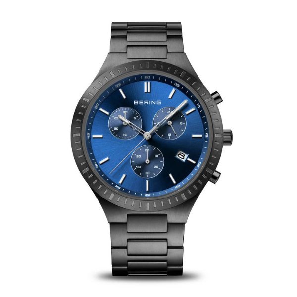 Montre Bering Chronographe avec Cadran Bleu et Bracelet en Acier Inoxydable | Livraison Rapide au Maroc