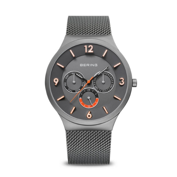 Montre Bering Multifonction - Design Moderne avec Compteurs et Détails Orange