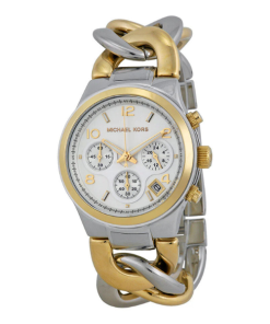 Montre Michael Kors MK3199 Femme – Chronographe Chaîne Torsadée Or & Argent
